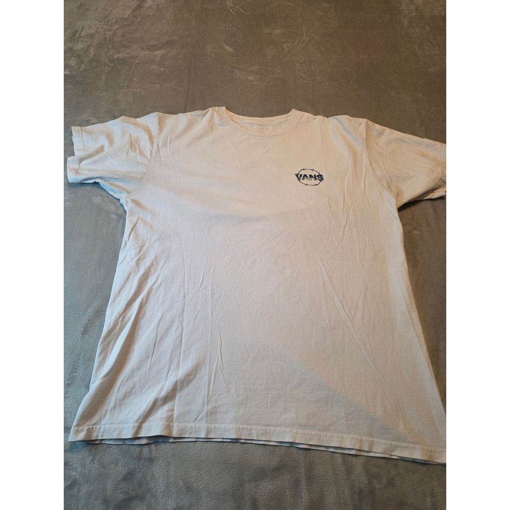 Vans Graphic T-Shirt Mens Large White The Last To Leave Reaper Classic Fit